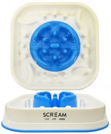 Scream Slow Feed Interactive Bowl 28x28x7cm Blue