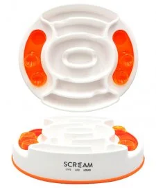 Scream Slow Feed Interactive Puzzle Bowl 28x28x7cm Orange