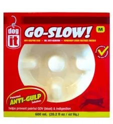 Dogit Go Slow Anti-Gulping Dog Dish 600ml White
