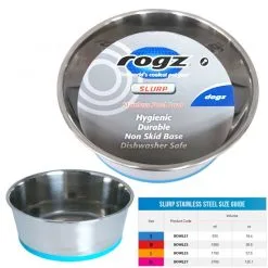 Rogz Bowl Stainless Steel Dog Small Blue 550ml