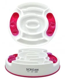 Scream Slow Feed Interactive Puzzle Bowl 28x28x7cm Pink
