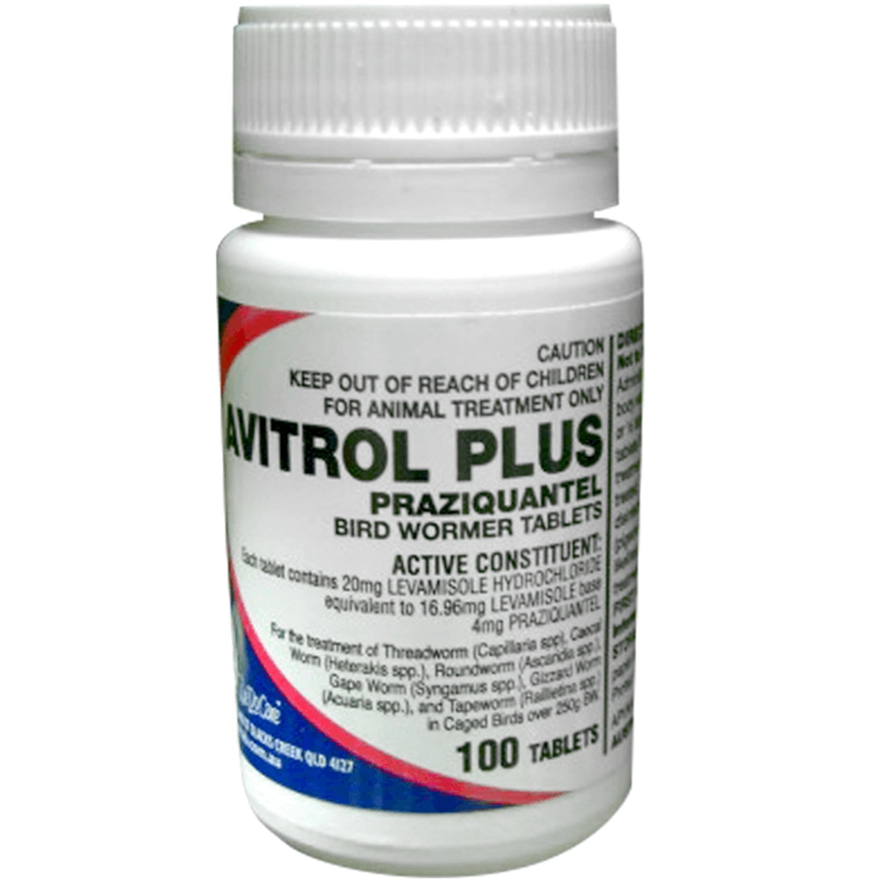 Fido'S Avitrol Plus Praziquantel Pigeon Caged Bird Wormer Tablets 100 Pack